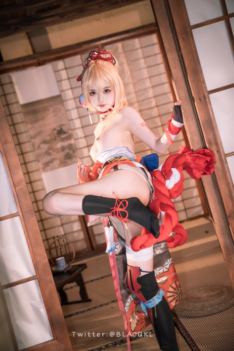 Blacqkl 白莉爱吃巧克力 cosplay Yoimiya Genshin Impact 205-lusbabe-net