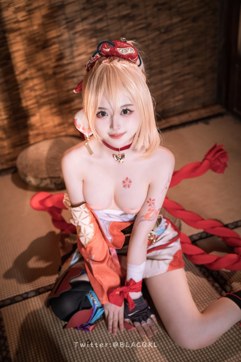 Blacqkl 白莉爱吃巧克力 cosplay Yoimiya Genshin Impact 335-lusbabe-net