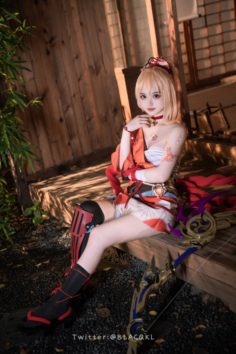 Blacqkl 白莉爱吃巧克力 cosplay Yoimiya Genshin Impact 350-lusbabe-net