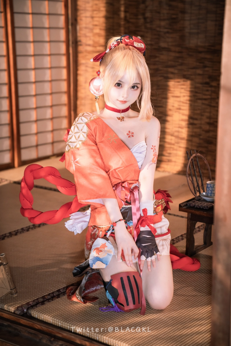 Blacqkl 白莉爱吃巧克力 cosplay Yoimiya Genshin Impact 9-lusbabe-net