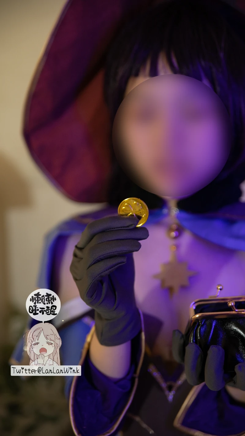 懒懒睡不醒 LanLanWink cosplay Mona Genshin Impact 17 1-lusbabe-net