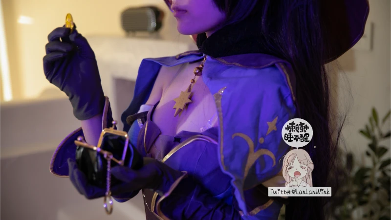 懒懒睡不醒 LanLanWink cosplay Mona Genshin Impact 19 1-lusbabe-net