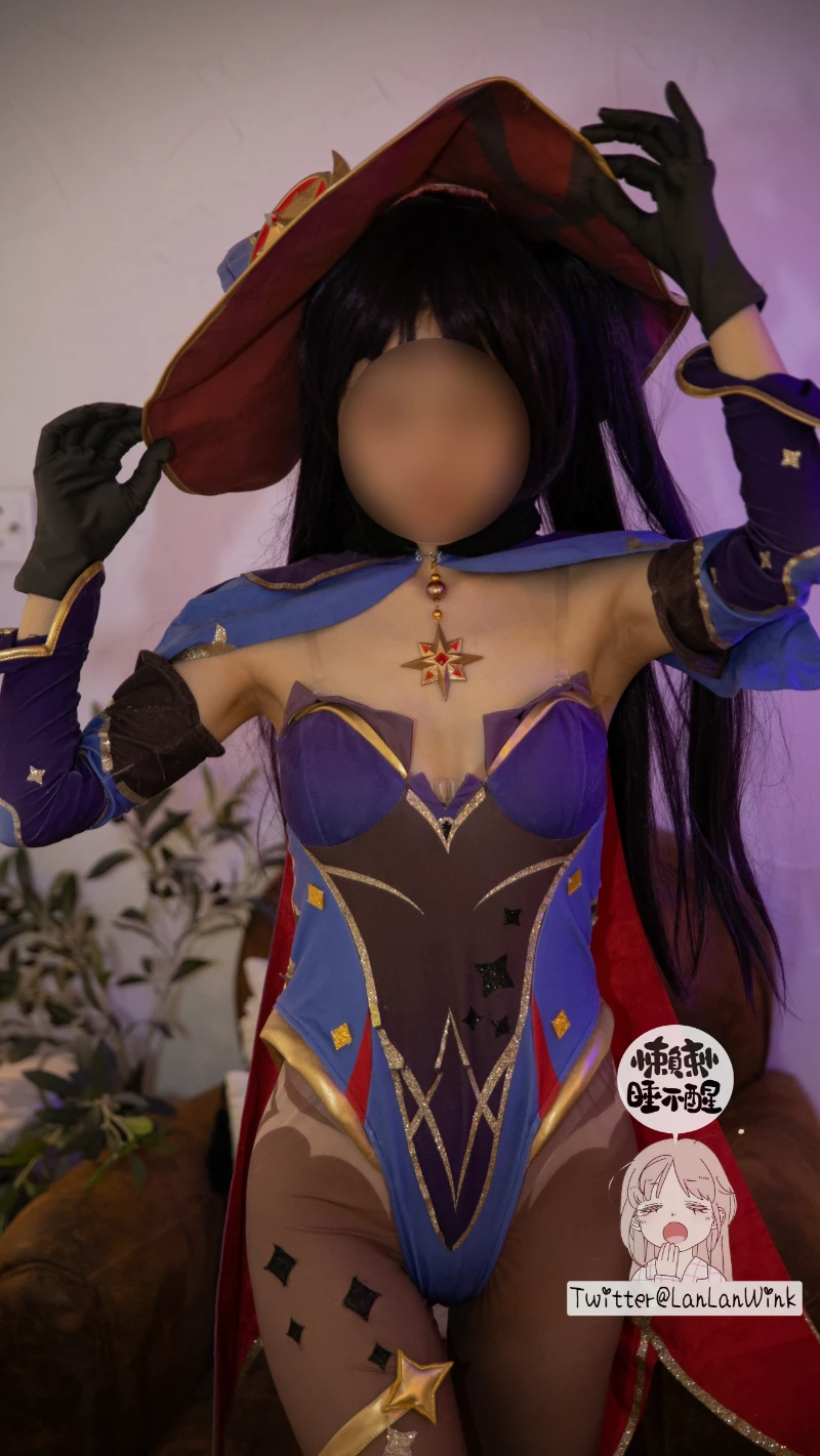 懒懒睡不醒 LanLanWink cosplay Mona Genshin Impact 2 2-lusbabe-net