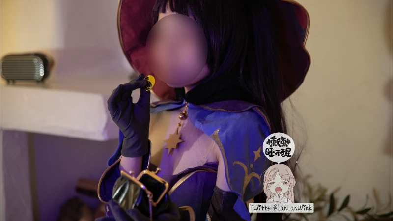 懒懒睡不醒 LanLanWink cosplay Mona Genshin Impact 20 1-lusbabe-net