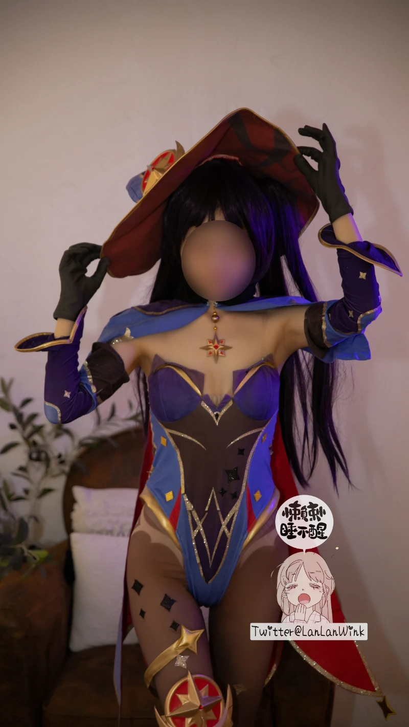 懒懒睡不醒 LanLanWink cosplay Mona Genshin Impact 3 2-lusbabe-net