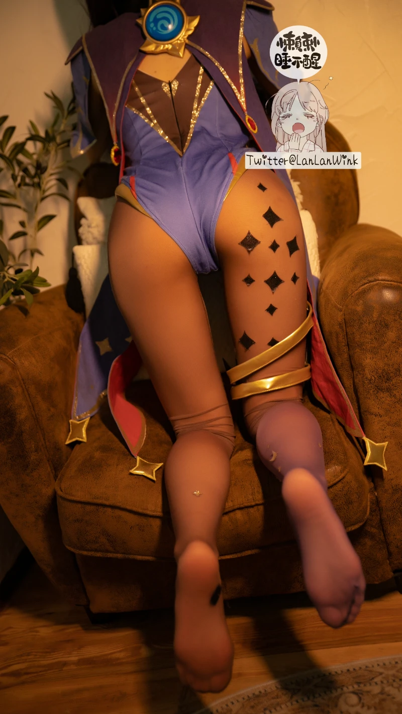 懒懒睡不醒 LanLanWink cosplay Mona Genshin Impact 33 1-lusbabe-net