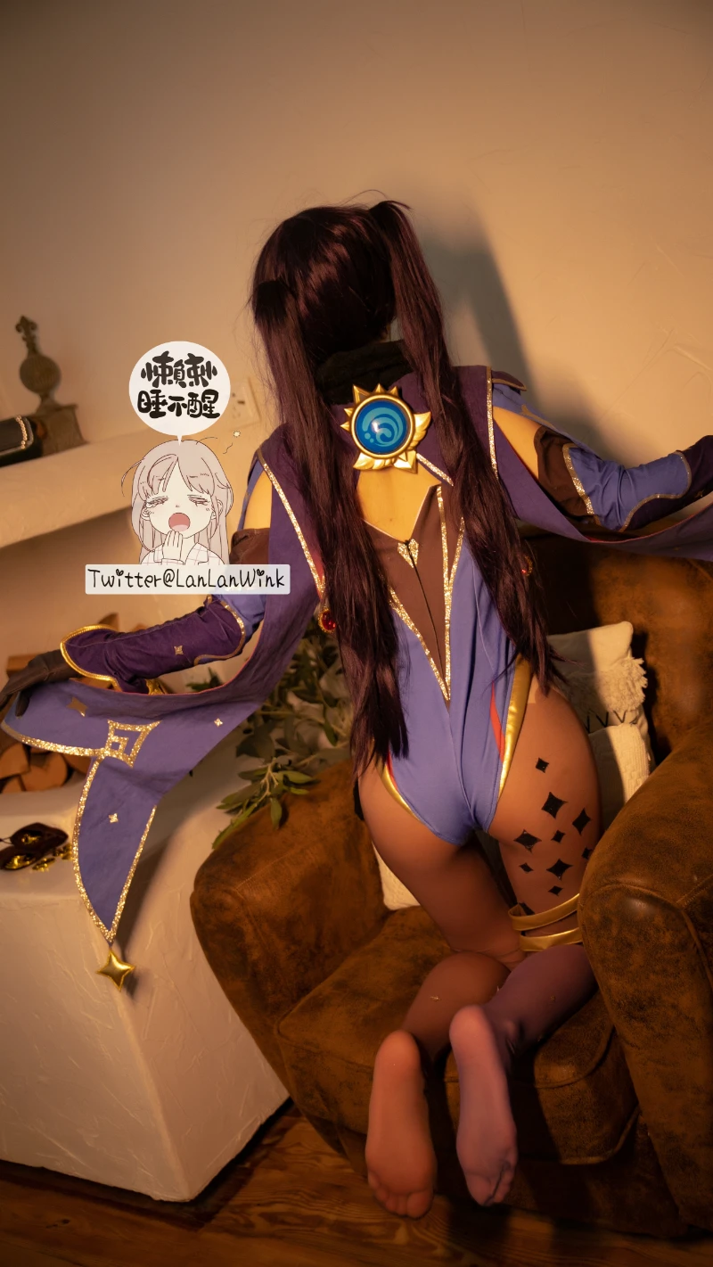 懒懒睡不醒 LanLanWink cosplay Mona Genshin Impact 34 1-lusbabe-net