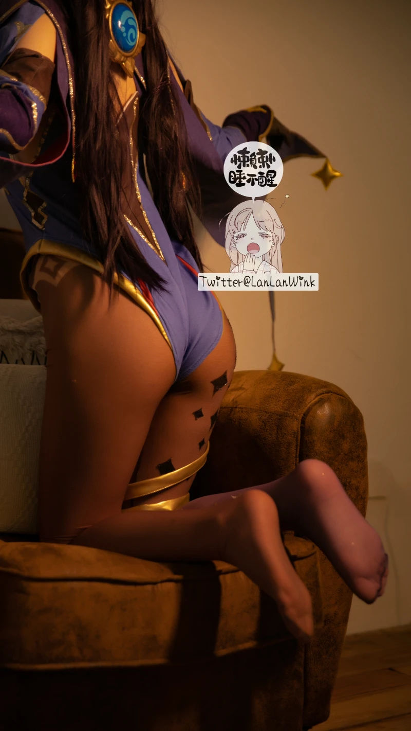 懒懒睡不醒 LanLanWink cosplay Mona Genshin Impact 35 1-lusbabe-net
