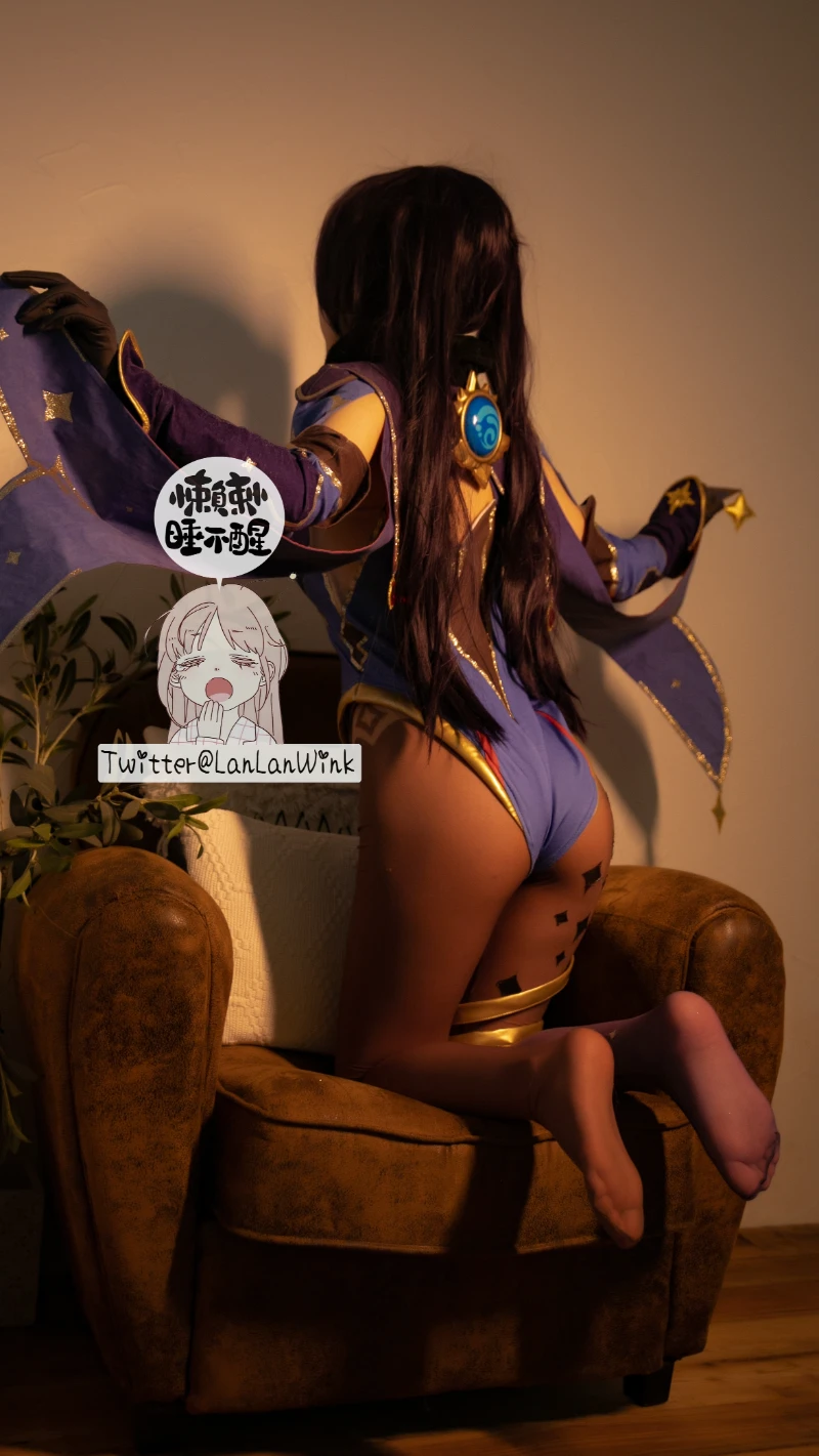 懒懒睡不醒 LanLanWink cosplay Mona Genshin Impact 36 1-lusbabe-net