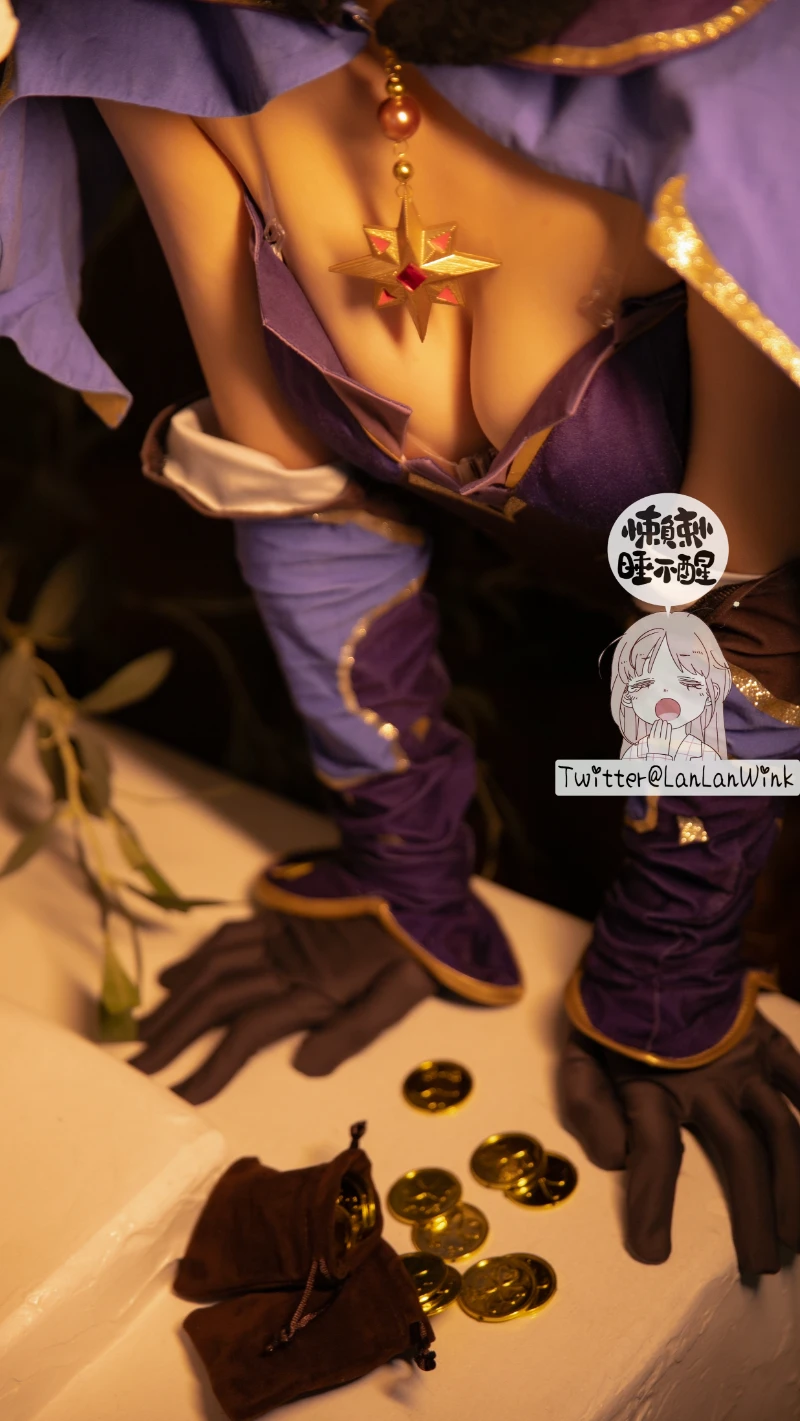 懒懒睡不醒 LanLanWink cosplay Mona Genshin Impact 38 1-lusbabe-net