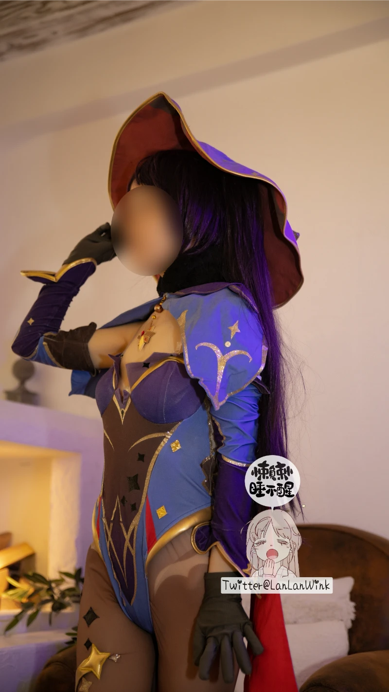 懒懒睡不醒 LanLanWink cosplay Mona Genshin Impact 4 2-lusbabe-net