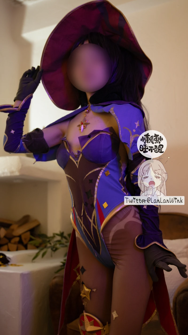 懒懒睡不醒 LanLanWink cosplay Mona Genshin Impact 6 2-lusbabe-net