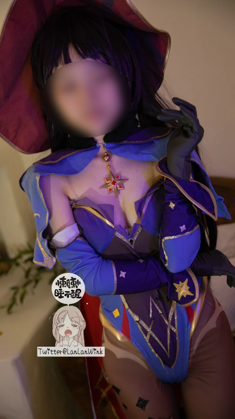 懒懒睡不醒 LanLanWink cosplay Mona Genshin Impact 9 2-lusbabe-net