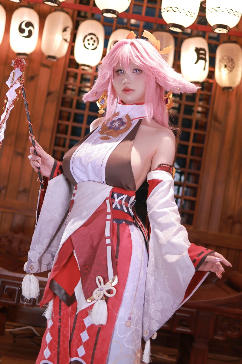 桜满三时 AraneaSakura cosplay Yae Miko Genshin Impact 1-lusbabe-net