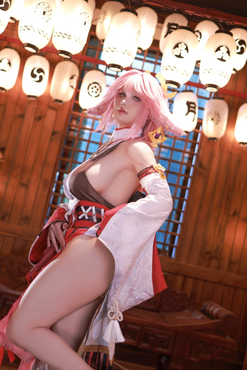 桜满三时 AraneaSakura cosplay Yae Miko Genshin Impact 12-lusbabe-net