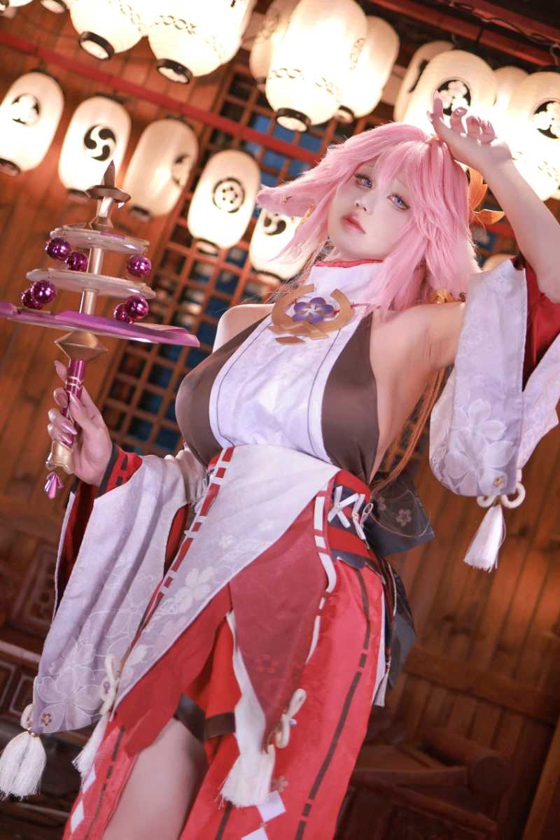 桜满三时 AraneaSakura cosplay Yae Miko Genshin Impact 5-lusbabe-net