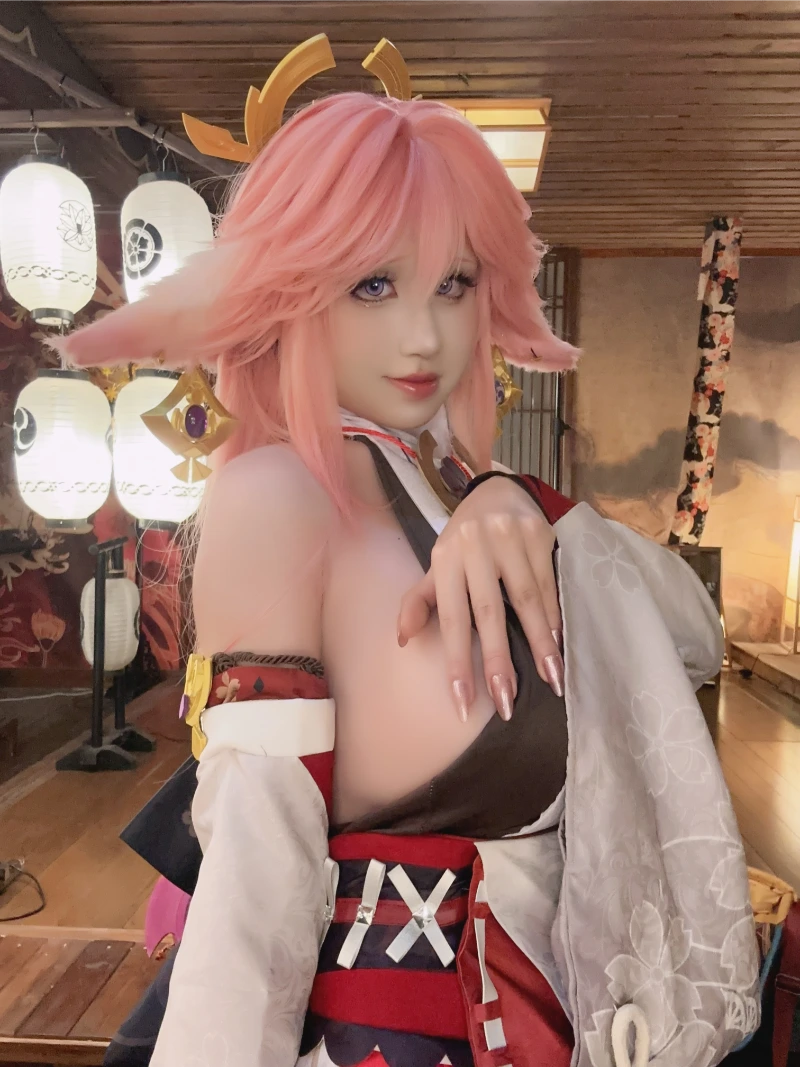 桜满三时 AraneaSakura cosplay Yae Miko Genshin Impact 64-lusbabe-net