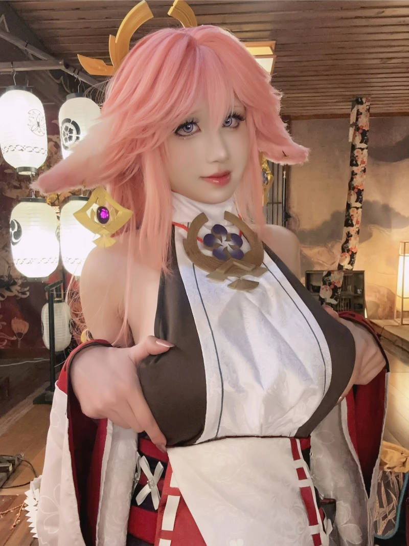 桜满三时 AraneaSakura cosplay Yae Miko Genshin Impact 65-lusbabe-net