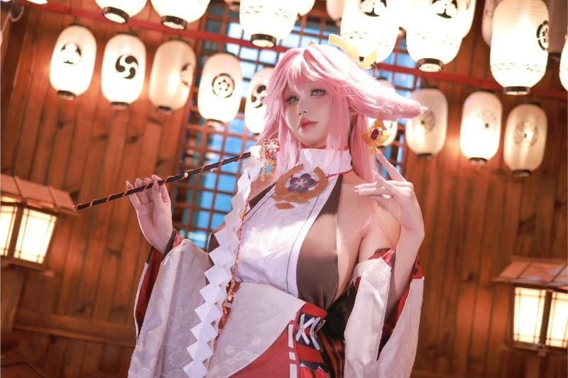 桜满三时 AraneaSakura cosplay Yae Miko Genshin Impact 9-lusbabe-net